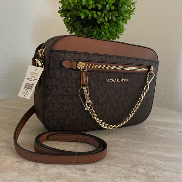 New , Authentic Michael Kors brown jet set Crossbody bag - Picture 2 of 15